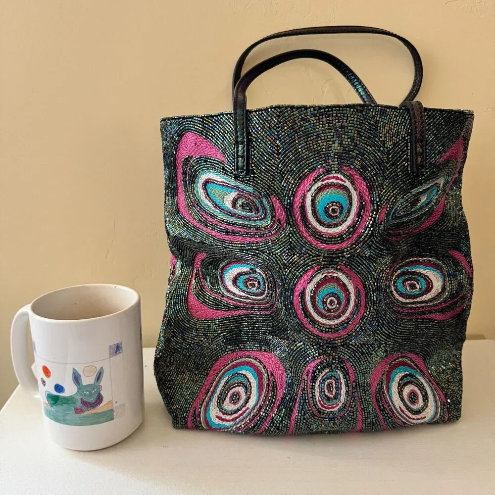 FENDI Bag Hand Beaded Glass Made In Italy 12